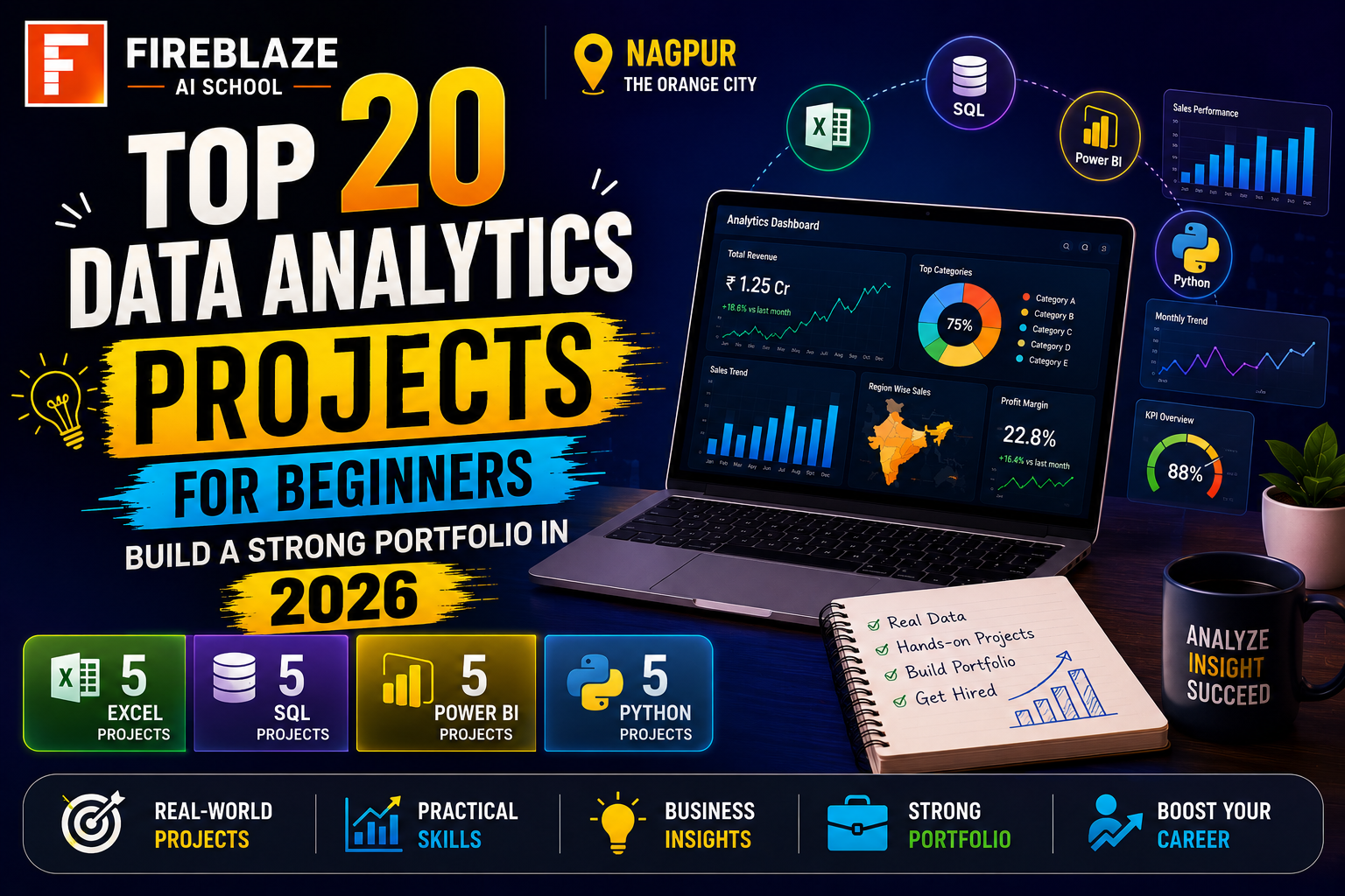 Top 20 Data Analytics Projects for Beginners to Build a Strong Portfolio in 2026