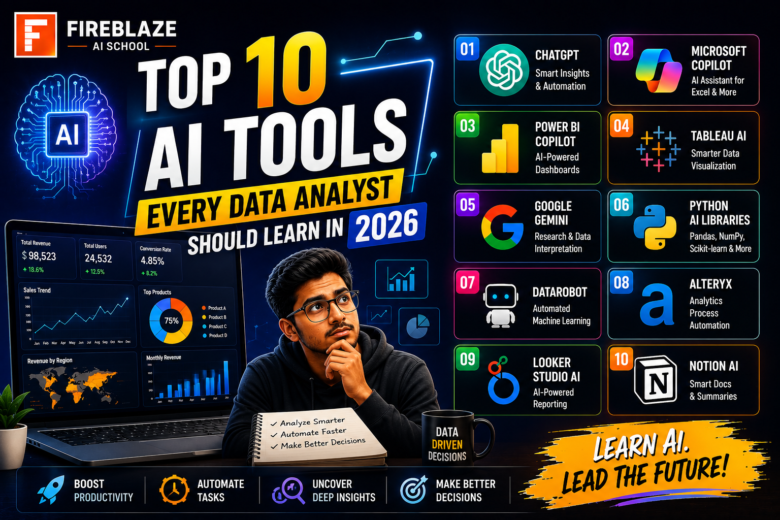 Top 10 AI Tools Every Data Analyst Should Learn in 2026