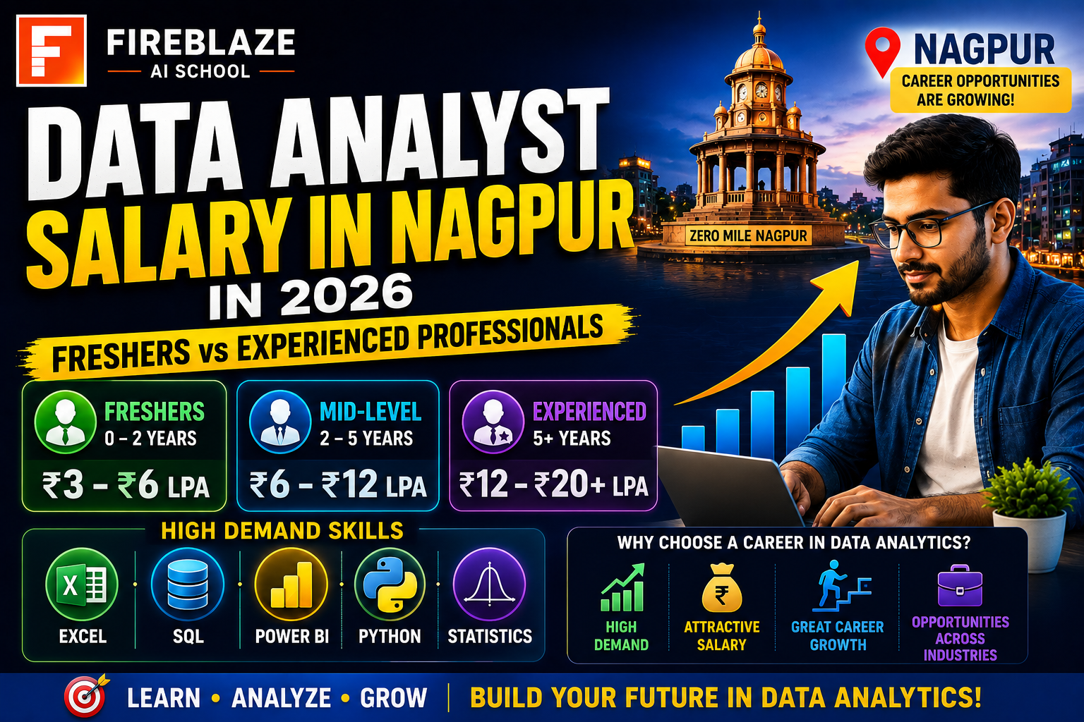Data Analyst Salary in Nagpur in 2026: Freshers vs Experienced Professionals