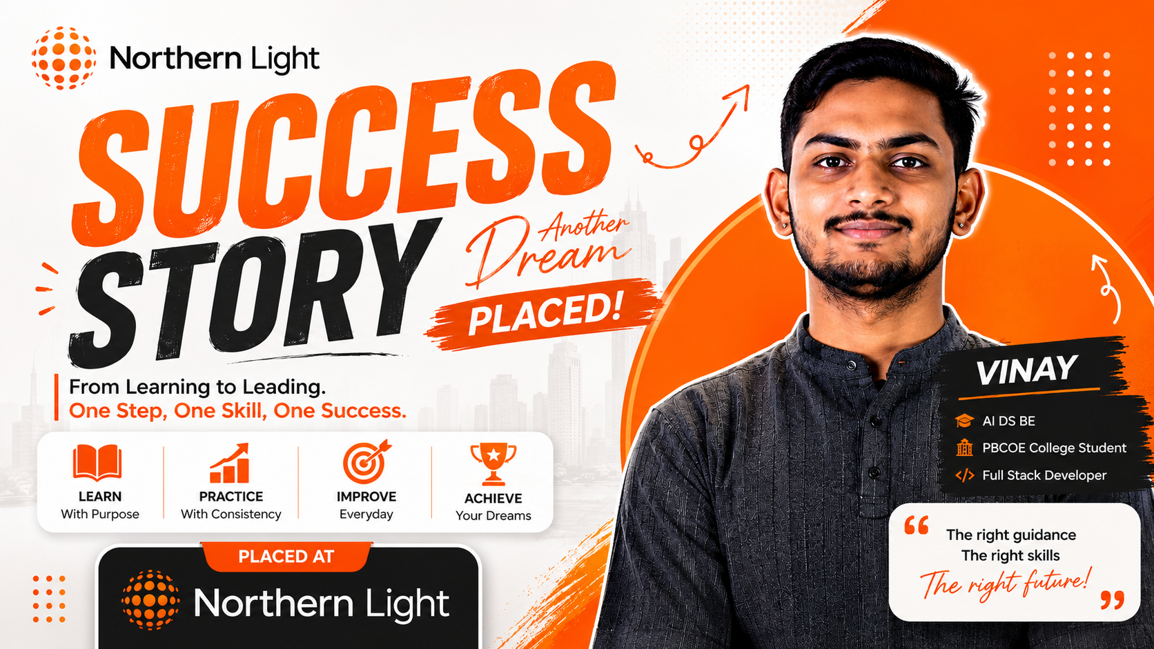 From AI & Data Science Student to Full Stack Developer at Northern Light: Vinay's Placement Success Story