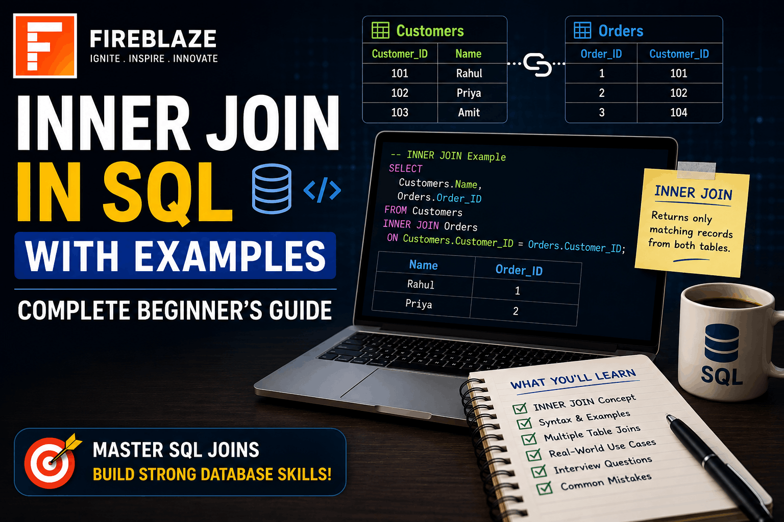 INNER JOIN in SQL with Examples: Complete Beginner's Guide